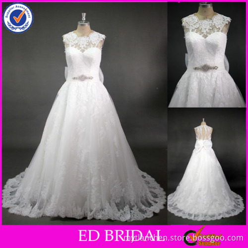 LN104 Real Sample Pictures Fashion Lace Appkiqued A line Wholesale Women's Wedding Dresses